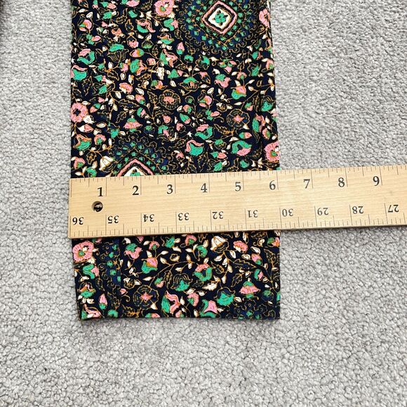 J.Crew Skimmer Crop Ankle Pants Womens 00 Navy Blue Floral Mid Rise Casual 28x25 - Picture 11 of 12